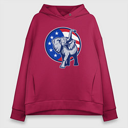 Женское худи оверсайз USA elephant