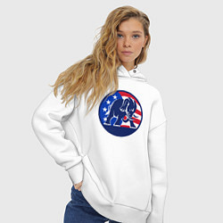 Толстовка оверсайз женская Слон - США, цвет: белый — фото 2