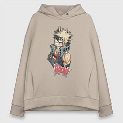 Женское худи оверсайз Моя геройская академия Бакуго взрыв