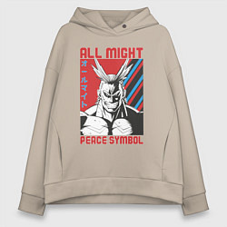 Женское худи оверсайз Моя геройская академия All Might pease symbol