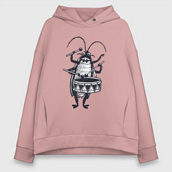 Женское худи оверсайз Таракан барабанщик