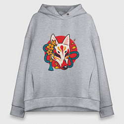 Женское худи оверсайз Лиса самурай