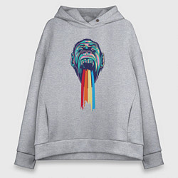 Женское худи оверсайз Горилла и радуга