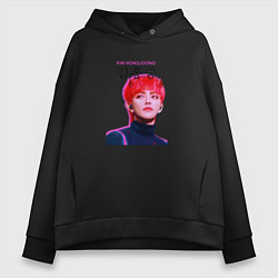 Толстовка оверсайз женская Kim Hong Joong Ateez, цвет: черный