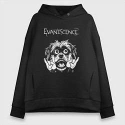 Толстовка оверсайз женская Evanescence rock dog, цвет: черный