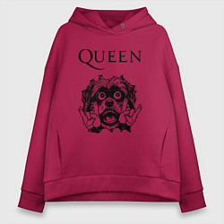 Толстовка оверсайз женская Queen - rock dog, цвет: маджента