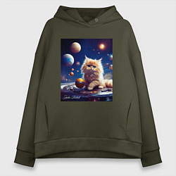 Женское худи оверсайз Котик космос