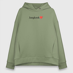 Толстовка оверсайз женская BTS Jungkook, цвет: авокадо