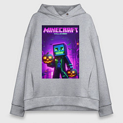 Женское худи оверсайз Minecraft - halloween neon glow