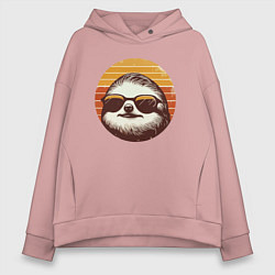 Женское худи оверсайз Ленивец в солнцезащитных очках
