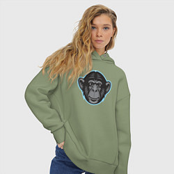 Толстовка оверсайз женская Funny monkey, цвет: авокадо — фото 2