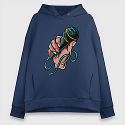 Женское худи оверсайз Микрофон в руке