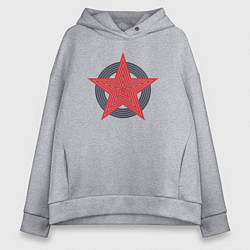 Толстовка оверсайз женская Red star symbol, цвет: меланж