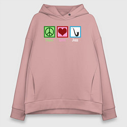 Женское худи оверсайз Мир любовь джаз
