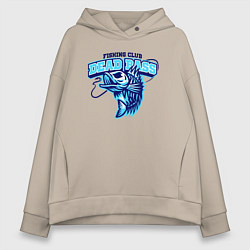Женское худи оверсайз Fishing club dead bass