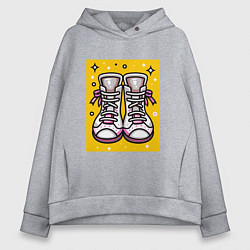 Женское худи оверсайз Розовые ботинки