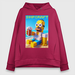 Женское худи оверсайз Minecraft and Simpsons collaboration - ai art