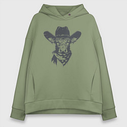 Женское худи оверсайз Корова ковбой