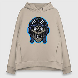 Женское худи оверсайз Авиатор череп