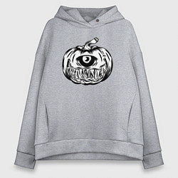 Толстовка оверсайз женская Одноглазая тыква, цвет: меланж