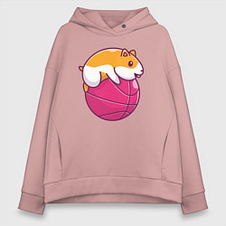 Женское худи оверсайз Хомяк баскетболист