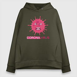 Женское худи оверсайз Pink coronavirus