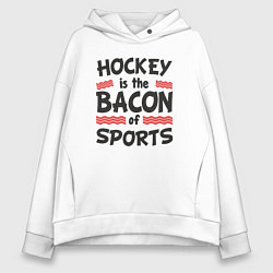 Женское худи оверсайз Хоккей это бекон спорта