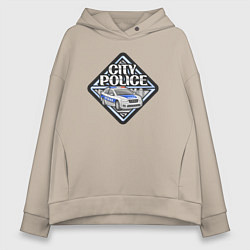 Толстовка оверсайз женская City police, цвет: миндальный