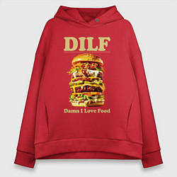 Женское худи оверсайз DILF damn I love foods