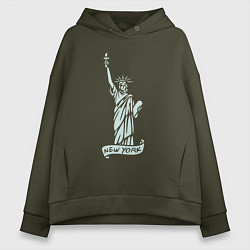 Женское худи оверсайз Статуя свободы - Нью-Йорк