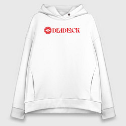 Женское худи оверсайз Deadlock red logo