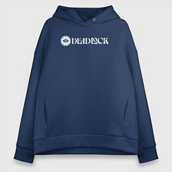 Женское худи оверсайз Deadlock white logo