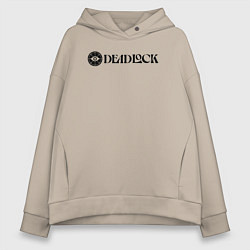 Женское худи оверсайз Deadlock white logo