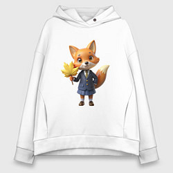 Женское худи оверсайз Лисичка в школьной форме