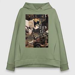 Женское худи оверсайз Шахматы коллаж