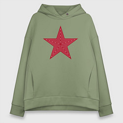 Толстовка оверсайз женская USSR red star, цвет: авокадо