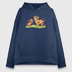 Женское худи оверсайз Телёнок и корова