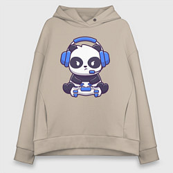 Женское худи оверсайз Панда с джойстиком