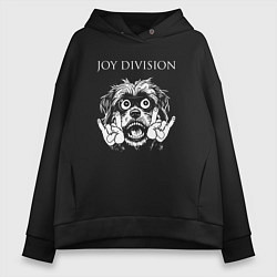 Толстовка оверсайз женская Joy Division rock dog, цвет: черный