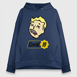 Толстовка оверсайз женская Vault boy - covid 19, цвет: тёмно-синий