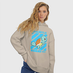 Толстовка оверсайз женская Покемоны Сквиртл Squirtle, цвет: миндальный — фото 2