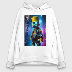 Женское худи оверсайз Барт Симпсон в респираторе - нейроарт