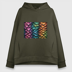 Женское худи оверсайз Цветная чешуя дракона