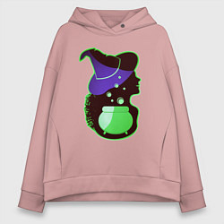 Женское худи оверсайз Девушка ведьма и котел с зельем