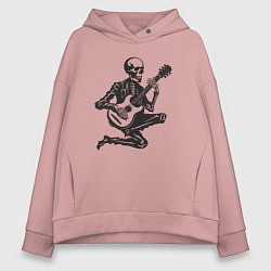 Женское худи оверсайз Скелетик музыкант