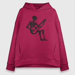 Женское худи оверсайз Скелет гитарист