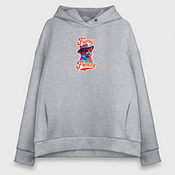 Толстовка оверсайз женская Frenzy -кот в шляпе, цвет: меланж