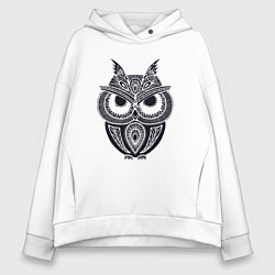 Женское худи оверсайз Узорчатый филин