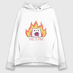 Женское худи оверсайз Котик в порядке