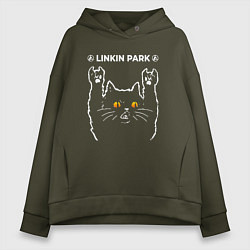 Женское худи оверсайз Linkin Park 2024 rock cat